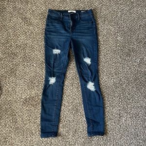 PACSUN, size 26 jeggings, ripped skinny jeans, dark blue/navy color